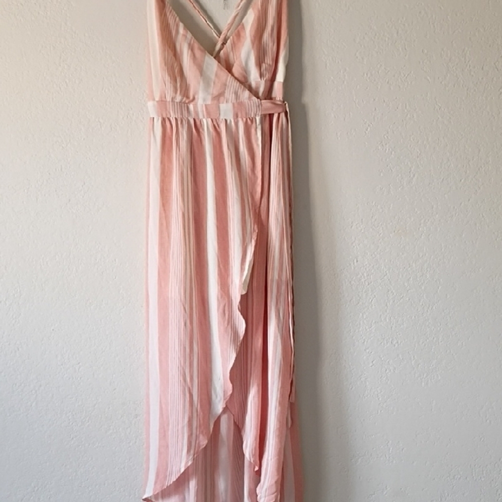 HARPER Women's Pink and White Striped Maxi Dress Size S - Picture 4 of 10